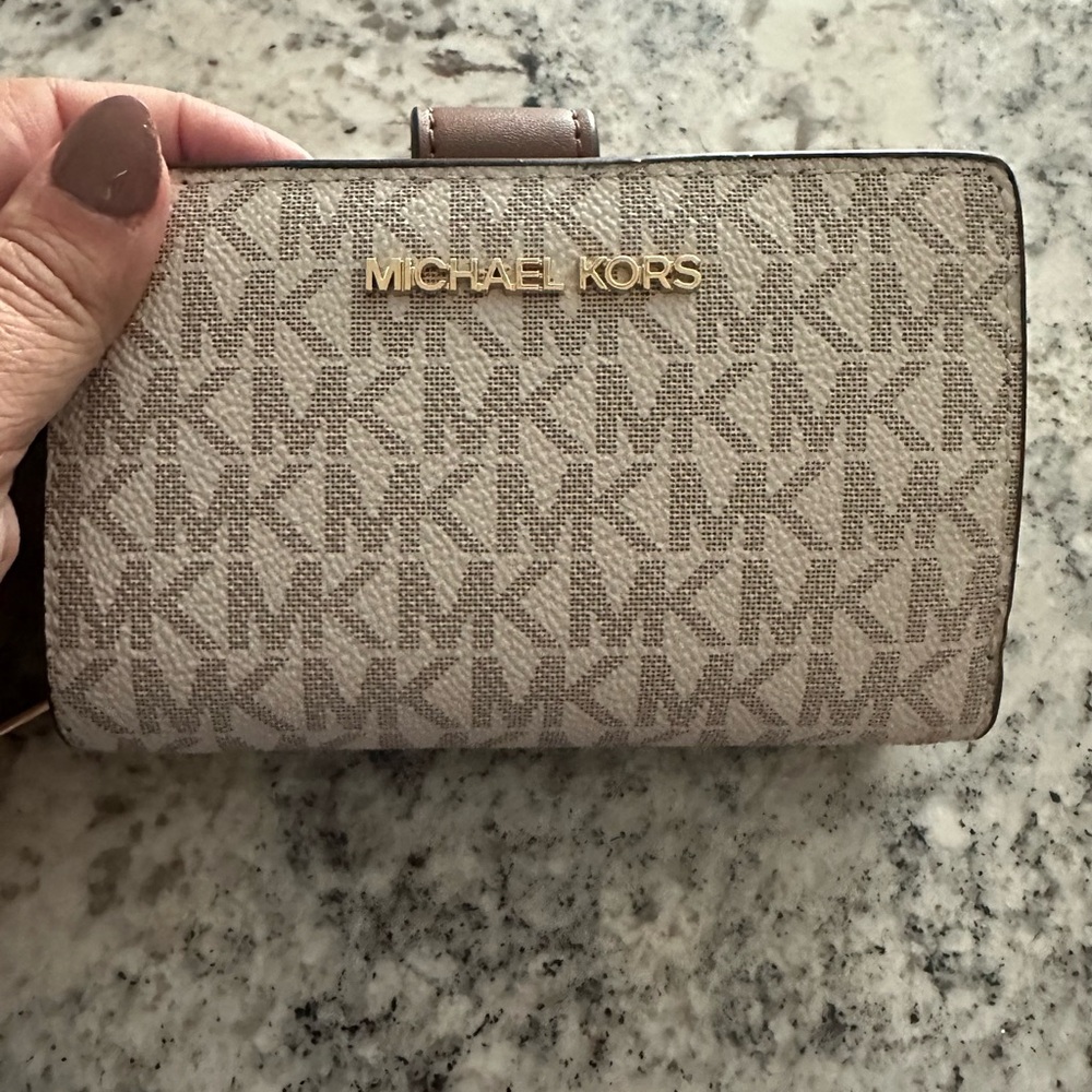 Michael Kors Beige Monogram Wallet